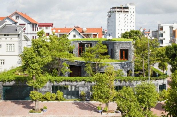 Casa de piedra sostenible