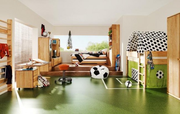Dormitorio infantil temática futbol