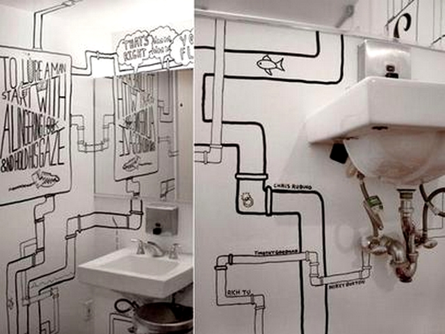 Decoración de baños con cañerías a la vista 3