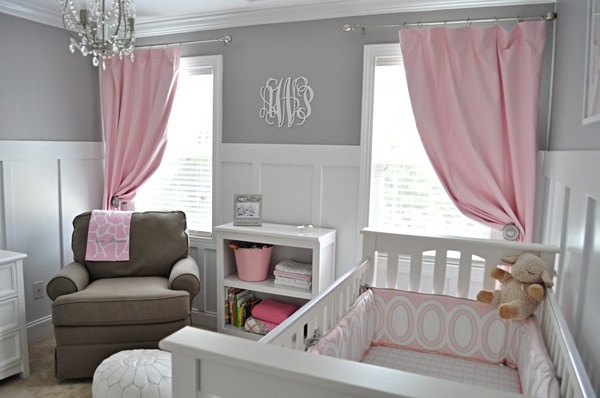Dormitorios para bebés en rosa y gris