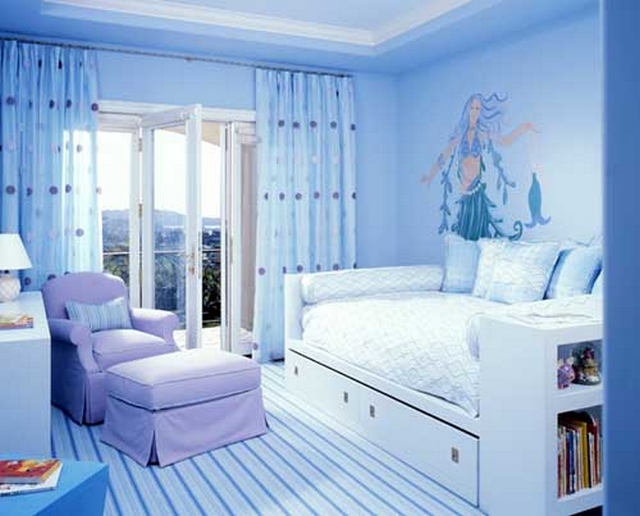 Dormitorio infantil de niñas tematica sirenas 1
