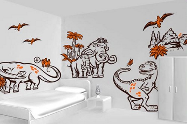 Decoración dormitorio infantil temática dinosaurio