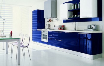Mueble de cocina color azul